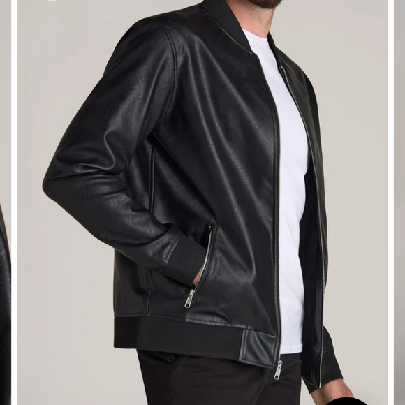 Bomber Jacket Faux Leather 4XL NWOT - Picture 3 of 5